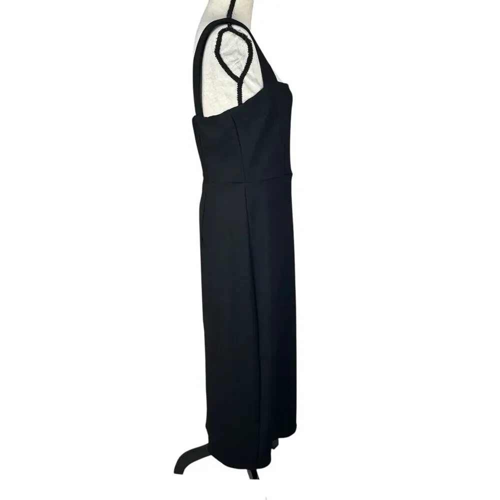 Abercrombie & Fitch Large Midi Dress Square Neck Stretch Empire Waist Sleeveless - Picture 4 of 14